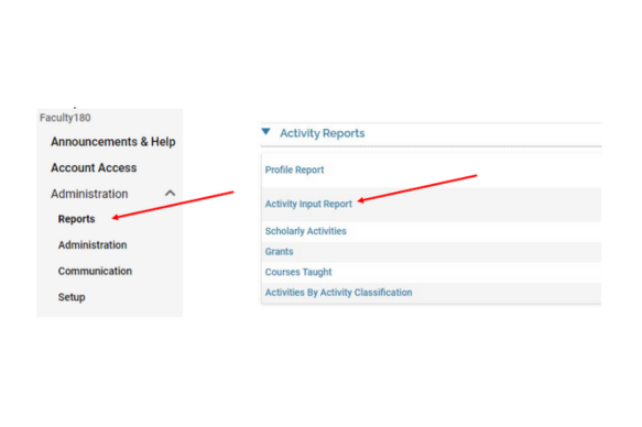 Faculty Activity Reports - Step One.