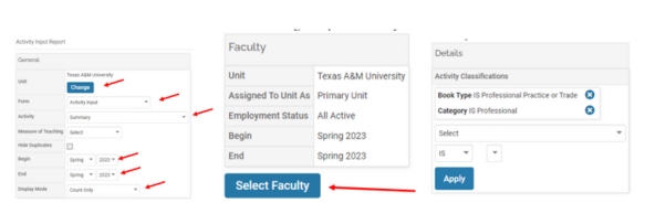 Faculty Activity Reports - Step Two.